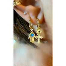 Load image into Gallery viewer, EXPRESS YOURSELF CZ CROSS EARRING CHARM
