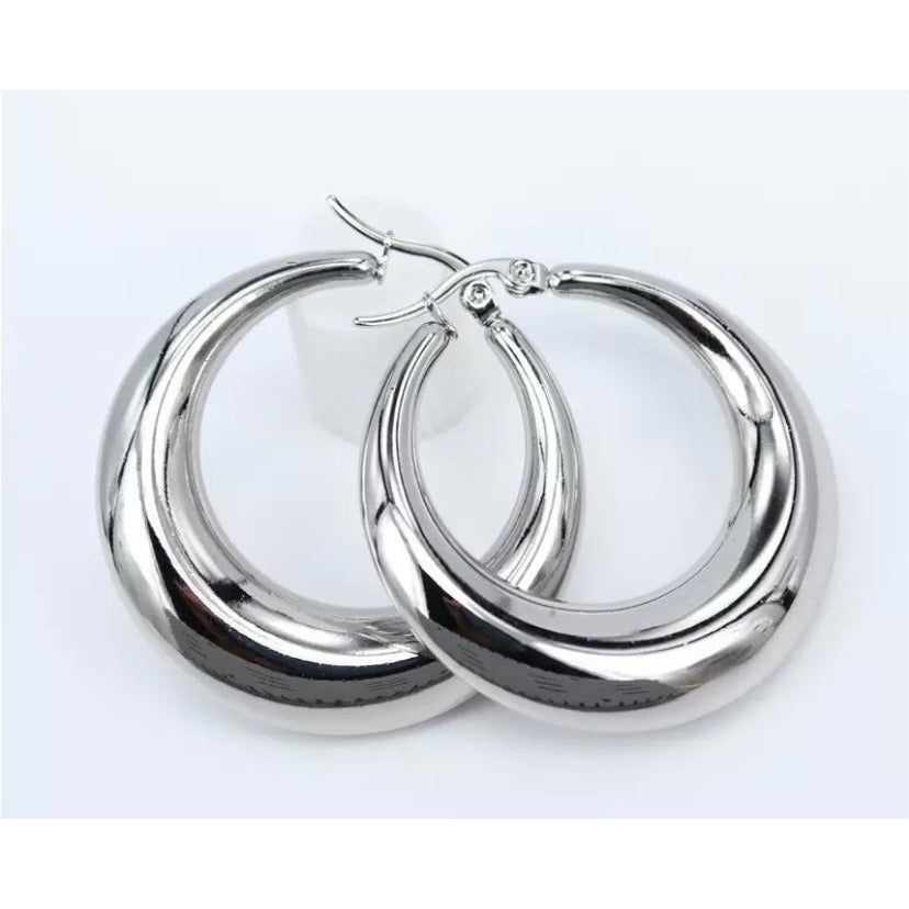 PUFFED HOOP EARRINGS - Butterfly Alley Jewelry