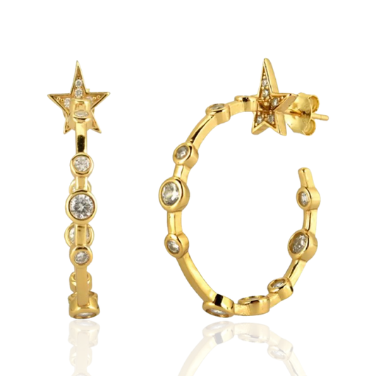 HOLLYWOOD STAR HOOP EARRINGS