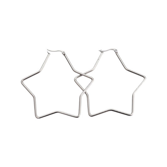 STAR HOOP EARRINGS - Butterfly Alley Jewelry