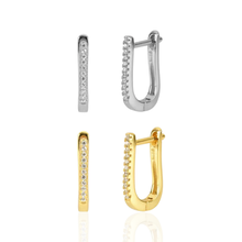 Load image into Gallery viewer, EXPRESS YOURSELF CZ HOOP EARRINGS
